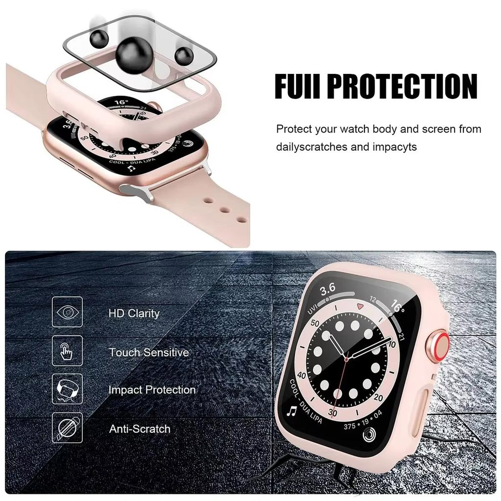 Чехол для Apple Watch 46мм 42мм 49мм 45мм 41мм 44мм 40мм PC Бампер Защитный рукав от падения iWatch Серия 11 10 Ultra 9 8 7 SE