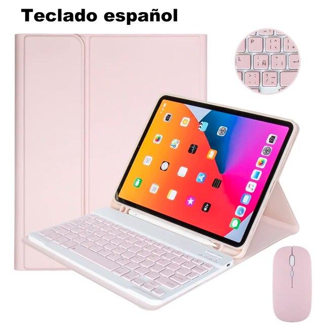 Bluetooth-клавиатура, беспроводная мышь Magic для iPad Air 4, чехол 2020 Pro 11, чехол 2021 10,2, чехол 9-го и 8-го поколения Mini 6 Air 2