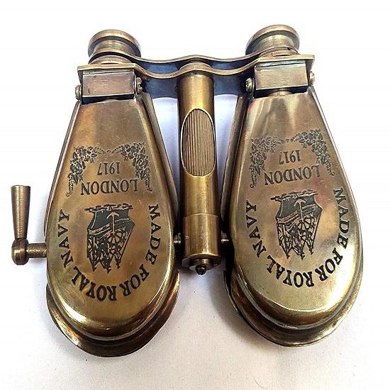 Antique Brass Nautical Spyglass Binocular 10,16 Cm