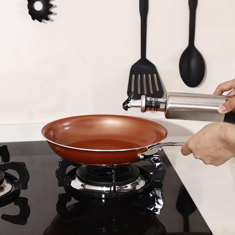 Сковорода медного цвета с антипригарным покрытием, круглая сковорода с двойным дном, индукционная плита, алюминиевая сковорода, сковороды для приготовления омлета и стейка
