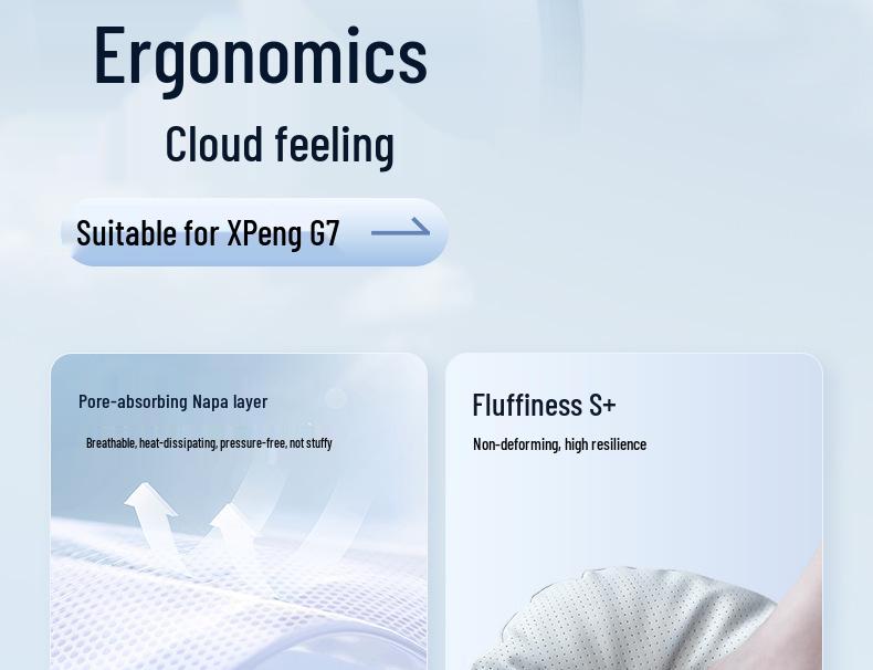 XPeng G7 Headrest Lumbar Support & Neck Pillow Set - Essential Car Accessories for Comfort & Interior Decoration.