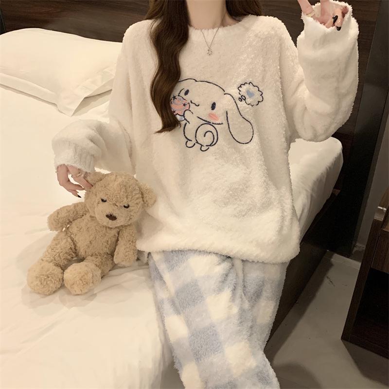 Женский уютный флисовый зимний пижамный комплект - Мягкий, Плотный и Теплый