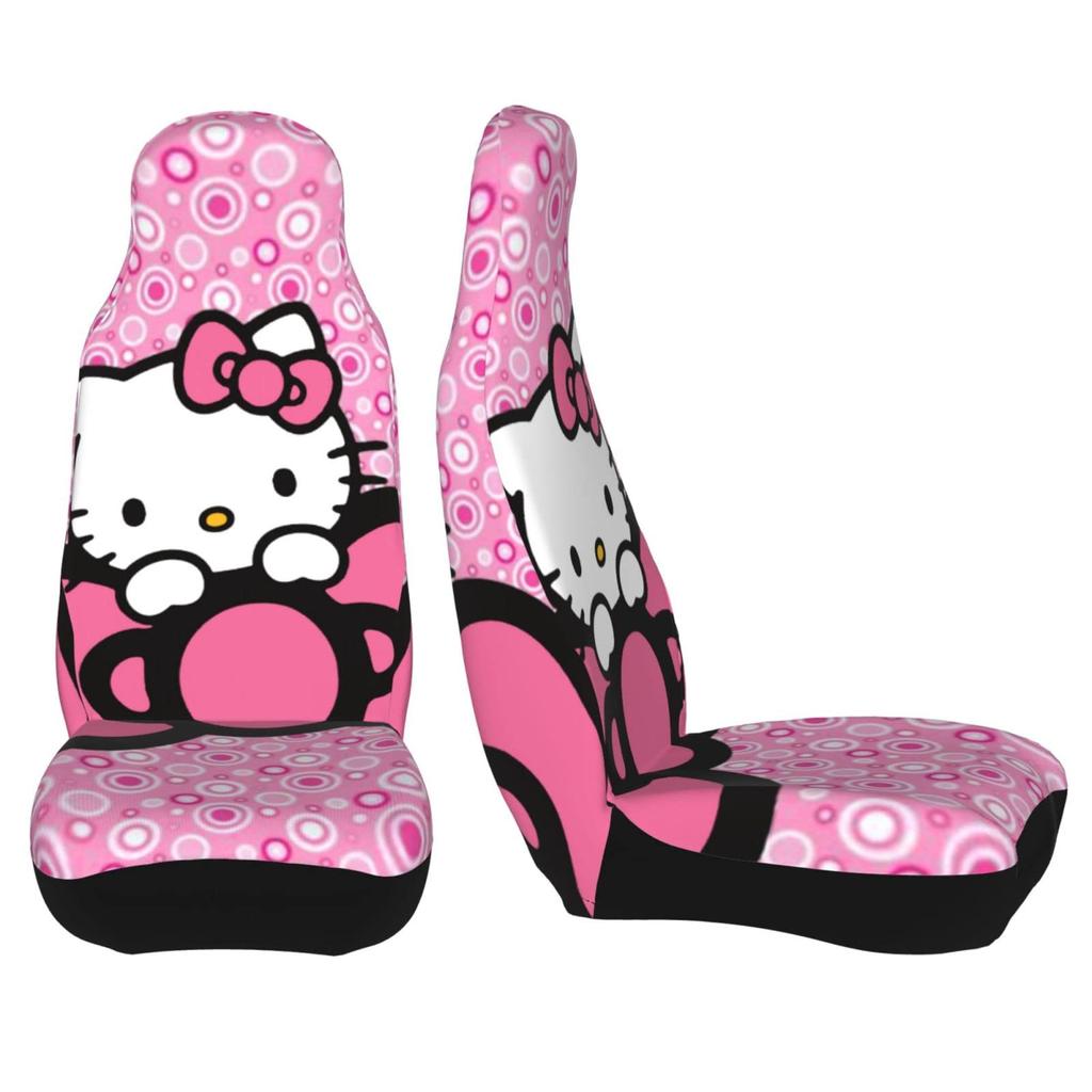Комплект автомобильных сидений Hello Kitty для передних сидений, подходит для легких и обычных легких автомобильных сидений, чехлы для задних сидений пассажирских автомобилей, чехлы, 2, сиденья, автомобили, передние,