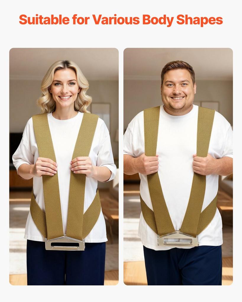 Moving Straps, 2-Person Lifting and Moving System with 2 Harness Straps, 1 Load-bearing Strap & 1 Handheld Strap, Adjustable Lifting Shoulder Straps