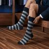 Носки Smart Casual для офиса, мужские, в полоску, средней высоты, хлопковые, отводящие влагу, для повседневного ношения, износостойкие, дышащие, для бизнеса, на каждый день, высокая эластичность