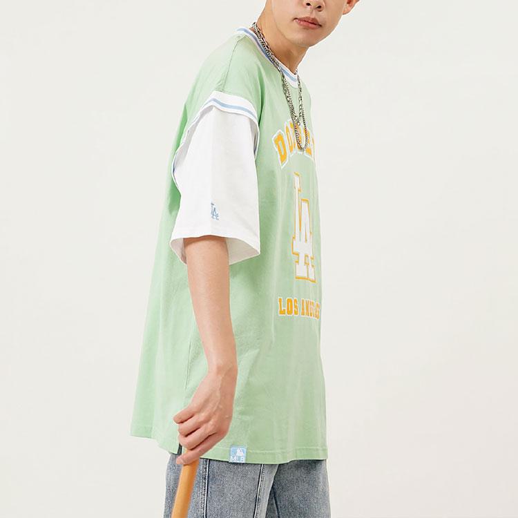 Новая футболка MLB со спущенным плечом, унисекс, светло-зеленая, 3ATSEC823-07KAL