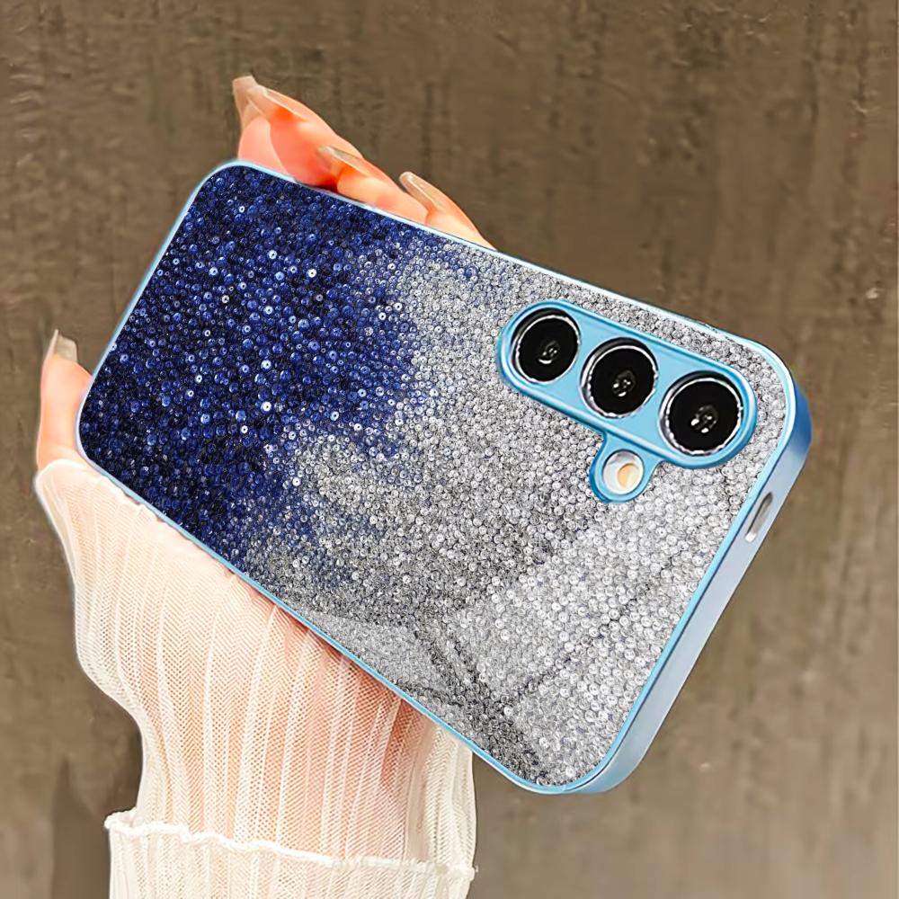 Постепенный кристальный узор Чехол для телефона для Samsung Galaxy S26 S25 S24 S23 S22 FE Ultra Plus Встроенное стекло ощущение голой панели Мужчины женщины
