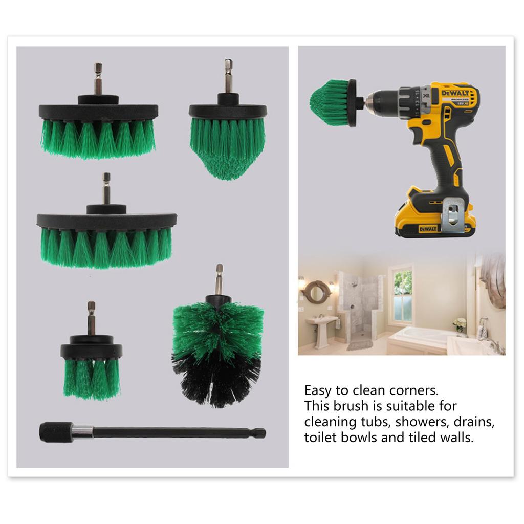 6 шт. 2/2,5/3,5/4/5 дюймов Набор щеток для электродрели Круглые Щетки-скрубберы Инструмент для чистки ковров, ванной комнаты, серфинга