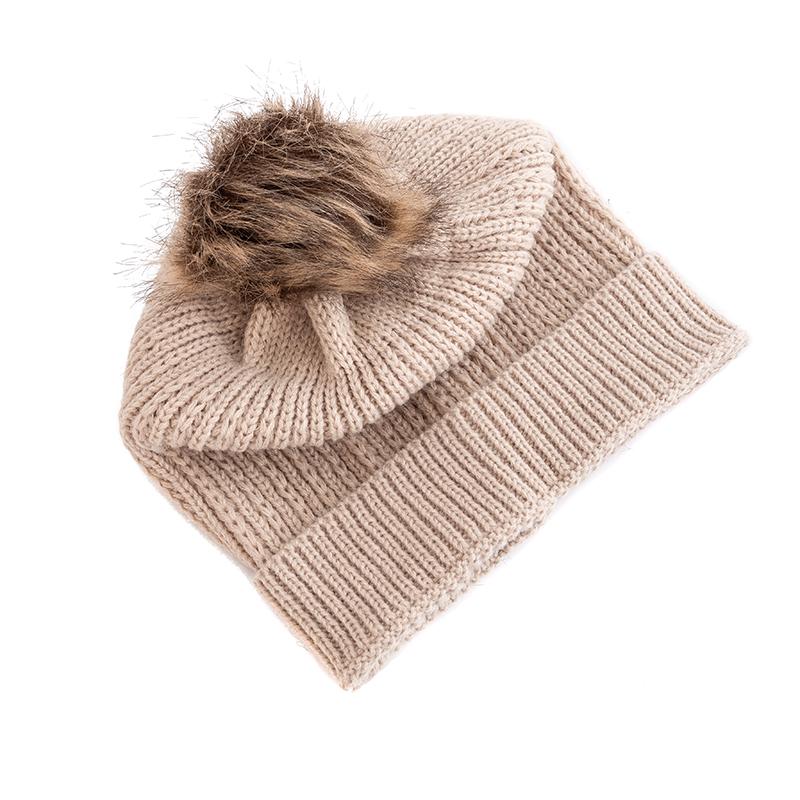 New Candy Colors Winter Hat Women Pompoms Hat Soft Trendy Beanie Hat Basic Daily Leisure Cap