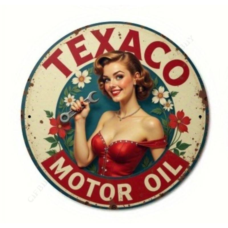 Witch Broom Halloween Sign, Round Aluminum Wall Plaque 20x20cm