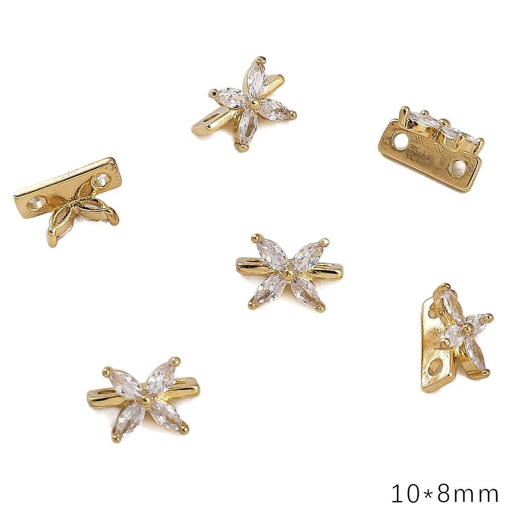 Медные двухдырочные разделительные бусины для изготовления украшений своими руками с металлическим покрытием