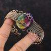 Rainbow Solar Quartz Druzy Bangle Copper Wire Wrapped Cuff Bracelet Adjustable Bangle Gemstone Bracelet Wedding Gift Handmade Copper Jewelry