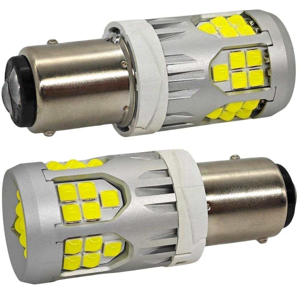 2 Pcs P21/5W LED Bulb BAY15D 10-50V No Error 3000lm White Off-Road