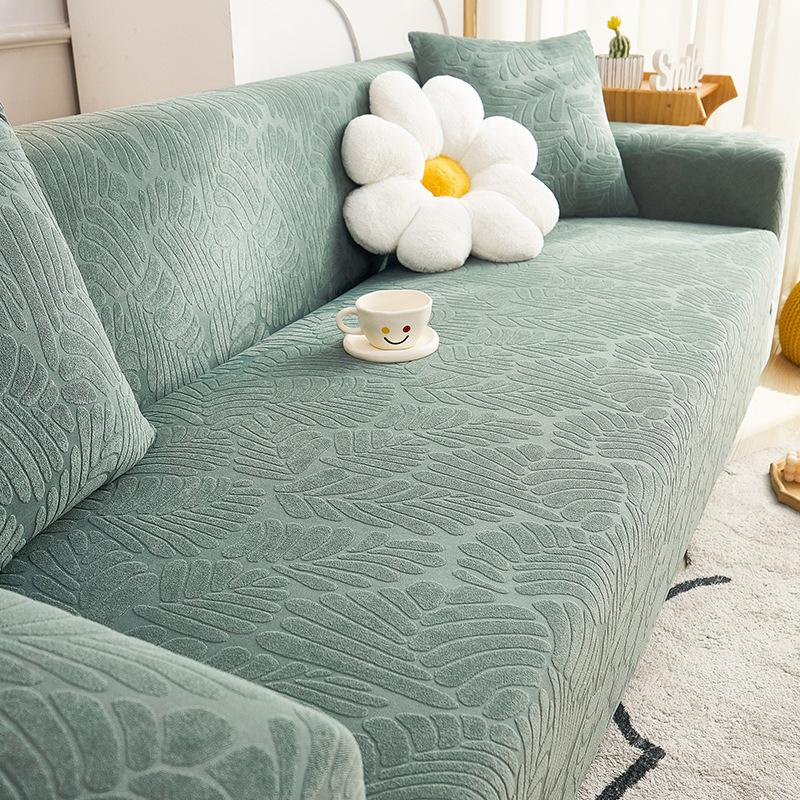 Simple Style Jacquard Velvet Fabric Sofa Cover Cover Type All Inclusive Non Slip Breathable Modular Sofa Universal for All Seasons