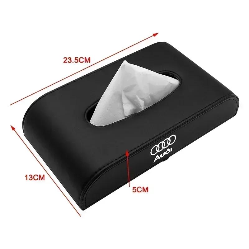 Car 2025 A4 A6 A8 For q2 Car Tissue Box Leather Tissue Holder Auto Interior Accessories For q2 8P 8V 8L C6 C5 C7 4F A3 A4 A