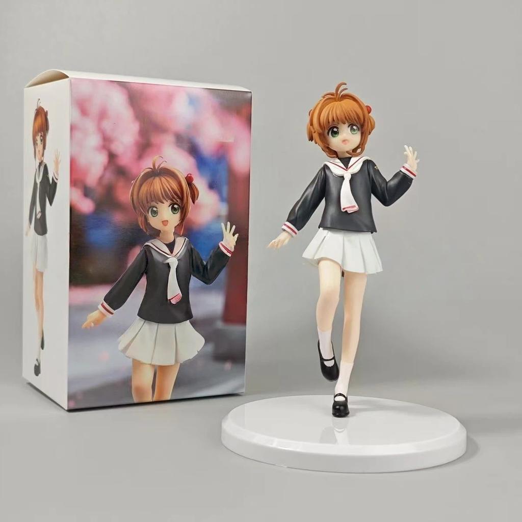 Фигурки из аниме Cardcaptor Sakura Сакура Киномото Томойо Дайдодзи Школьная форма Стоячая 16 см Коллекционная модель для фанатов аниме