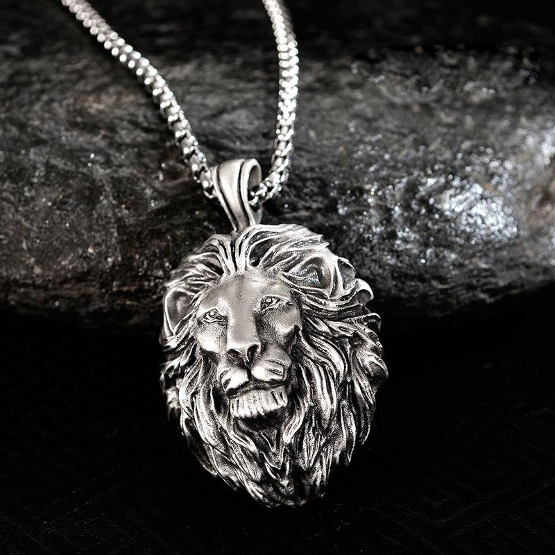 Властное ожерелье с подвеской в виде головы льва, мужское модное модное ожерелье в стиле хип-хоп, персонализированные ювелирные аксессуары
