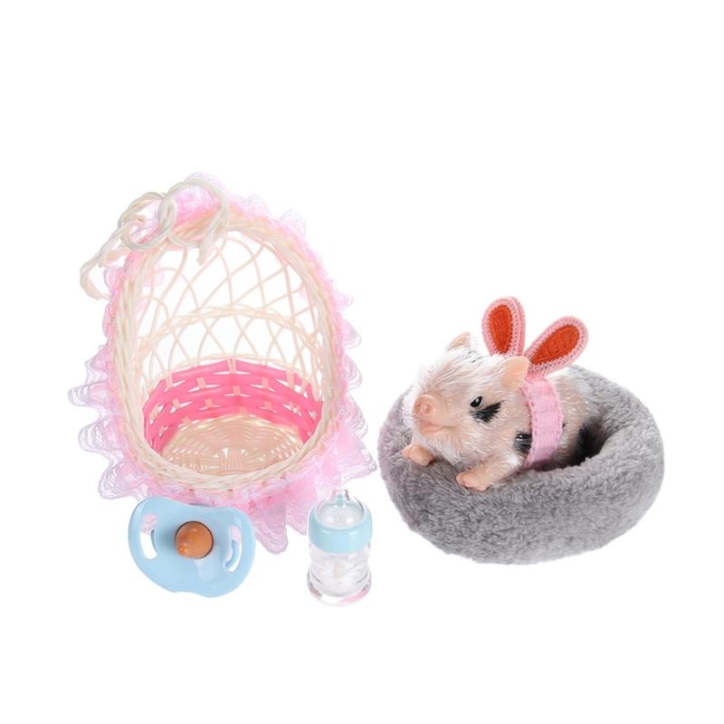 Миниатюрная кукла-поросенок Reborns, фигурка, 5 шт., Сенсорная фигурка животного, кукла, игрушка для ухода за детьми, для игры в помещении и на улице, ролевые игры