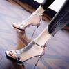 Crystal Rhinestone Open Toe Woman Sandals Ladies Sexy Thin High Heels Party Prom Shoes Fashion Ankle Strap Buckled Mule Sheels