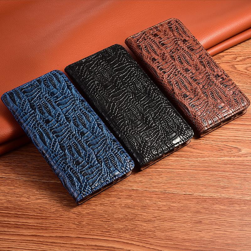 Genuine Leather Flip Wallet Phone Case Anti Drop Full Body Protective Cover Compatible for Samsung Galaxy SM F22 F23 F52 F62