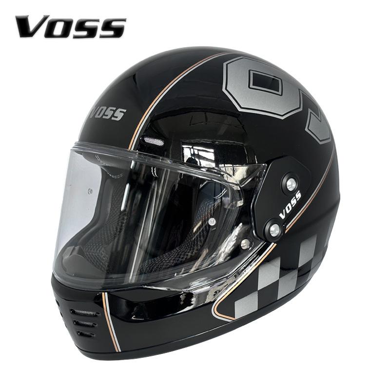 VOSS Vintage Full Helmet Cruise Motorcycle Шлем Мужской Harley Мотоциклетный Защитный Шлем Женский Мотоциклист China-Chic Anti Fog 3C Сертификация