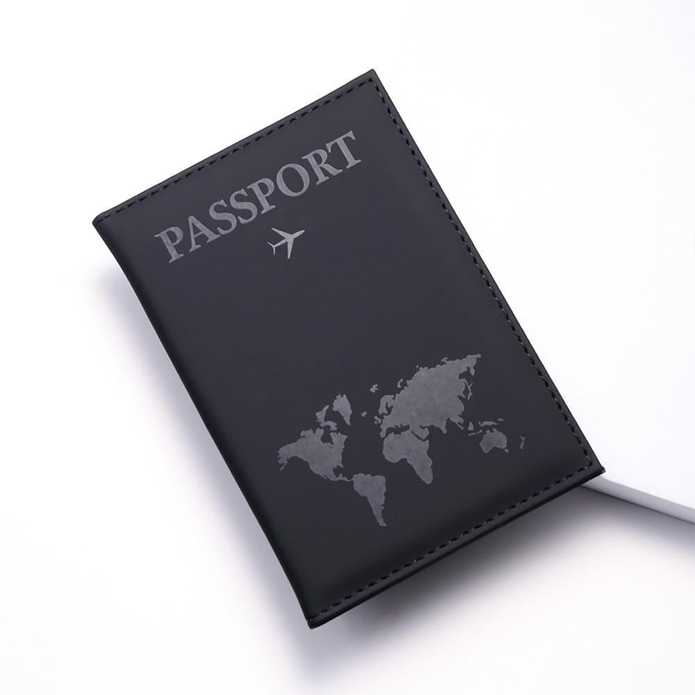 Women Men Passport Cover PU Travel ID Credit Card Holder Pouch Travel Accessory