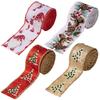 5M Christmas Ribbon Diy Christmas Tree Decoration Wreath Decoration Christmas Tree Snowflakes Snowman Pattern Xmas Holiday Decor