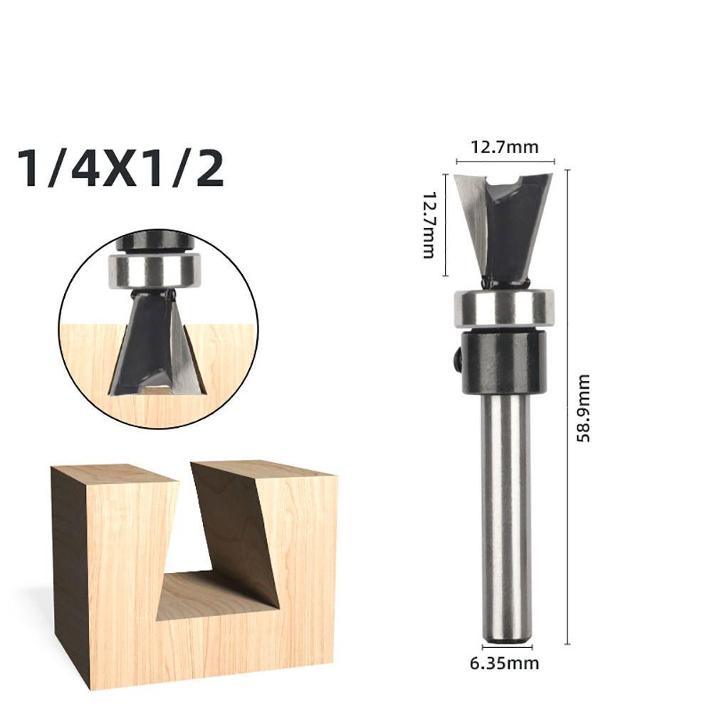 1/4 Inch Shank Flush Trim Bits Tungsten Carbide Dovetail Joint Router Bits Cut Router Bit
