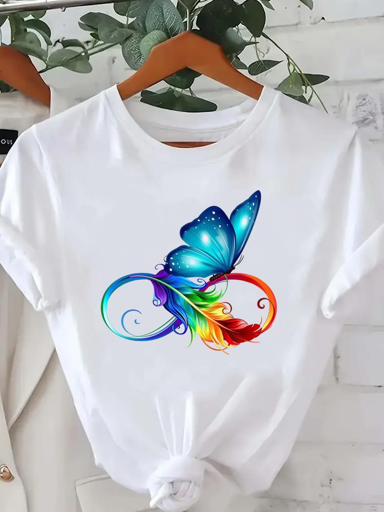 (Азиатский размер) трендовая милая футболка футболка топ одежда мода женская повседневная с принтом леди женская графическая с коротким рукавом футболки