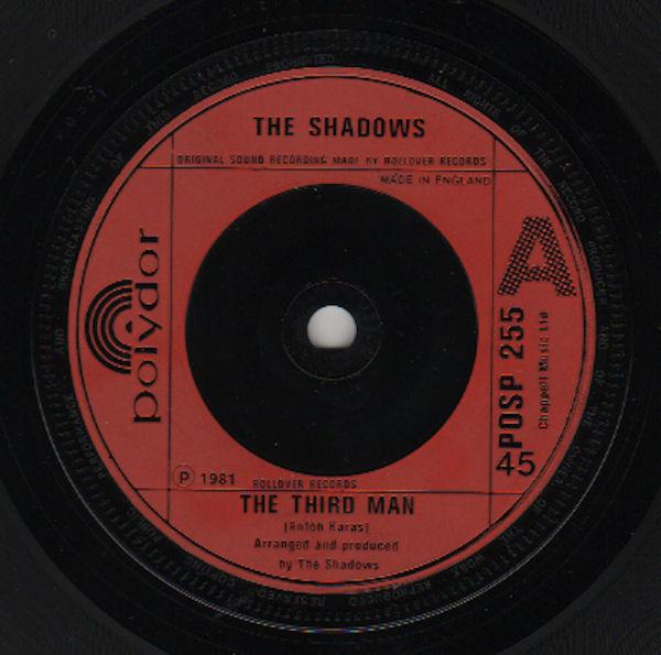7-дюймовая пластинка SHADOWS - Третий человек POSP255 Polydor 1981 UK Рок Б/У