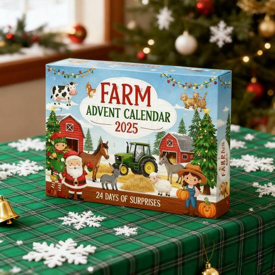 Рождественский Адвент-календарь Дизайн на фермерскую тематику 24-дневный обратный отсчет Украшение Детский сюрприз