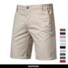 Summer Cotton Solid Shorts Men High Quality Casual Business Social Elastic Waist Men Shorts Beach Shorts Straight Five-point Pants Tooling Shorts Men