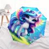 Unicorn Fantasy Theme 8 Bone Hand Automatic Folding Umbrella, Compact and Portable Design, A Perfect Gift for Birthday, Christmas or Busines