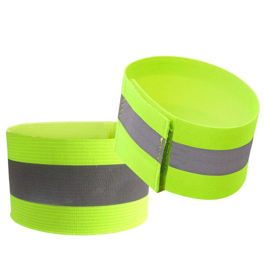 High Visibility Armbands, Elasticated Ankle Bands Hi Vis Reflective Running Armbands Wristbands Reflector Strips Safety Bands