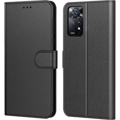 Защитный чехол - E.F.CONNECTION - Redmi Note 11 Pro - Эффект кожи - Черный - Полужесткий