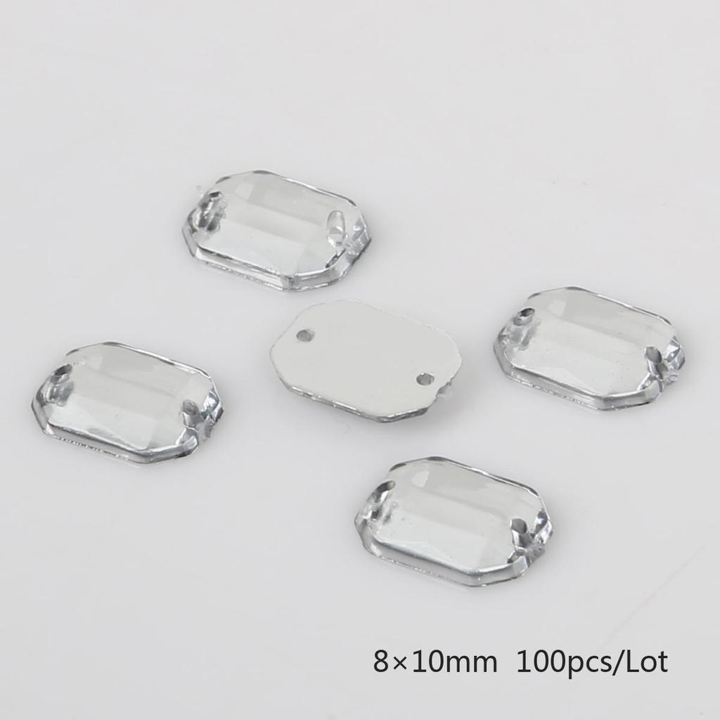 100 шт./пакет, стразы для шитья с плоской задней частью, пришивные кристаллы, камни, акриловые бусины, стразы для рукоделия, украшения для скрапбукинга
