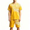 Summer Casual Retro Skull Printed Round Neck Short Sleeved Kids T-Shirt And Shorts Set Boy's and Girl's T-shirt Shorts Set