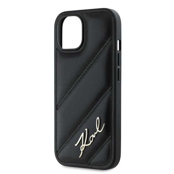 Karl Lagerfeld Klhcp14Spqdsmgk Iphone14 / 15 / 13 6.1 Czarny/Black Hardcase Diagonal Quilted Script
