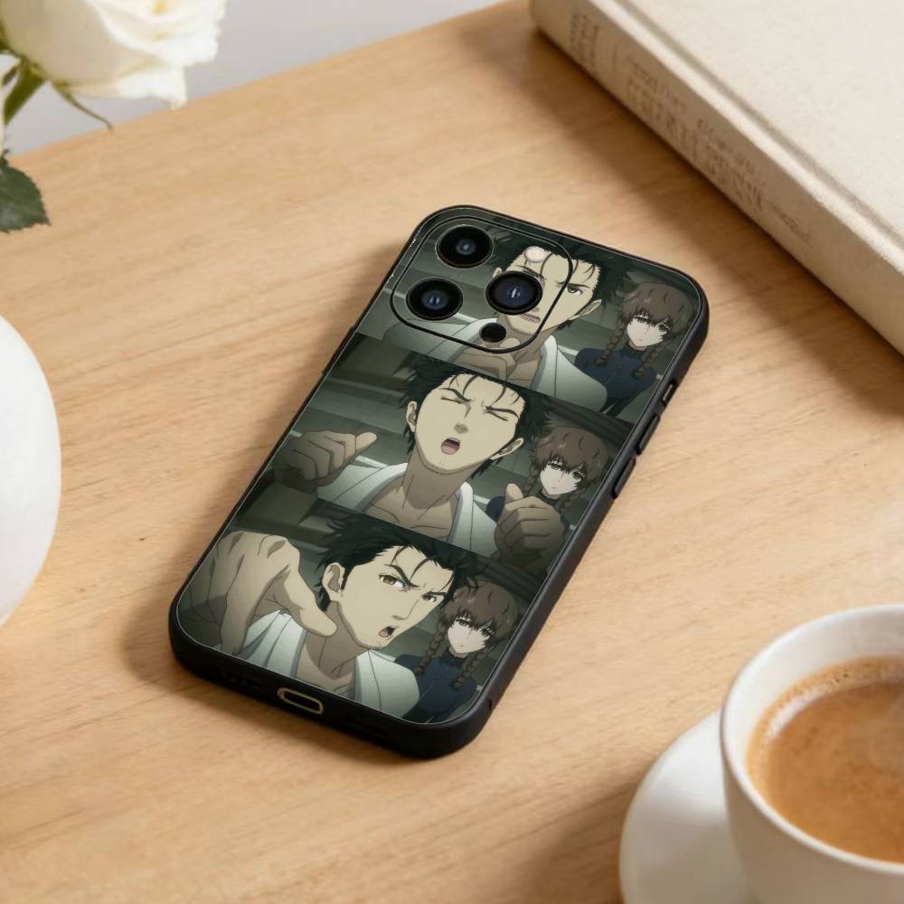 STEINS GATE F-Ринтаро О-Окабэ Чехол для телефона для iPhone 16,15,14,13,12,17,Pro Max,Plus Силиконовый Черный Чехол