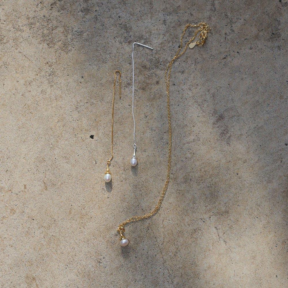 14K Gold-Filled Silver Tray Pearl Necklace