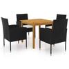 Día Y Noche - Día Y Noche 5-Piece Garden Dining Set Black