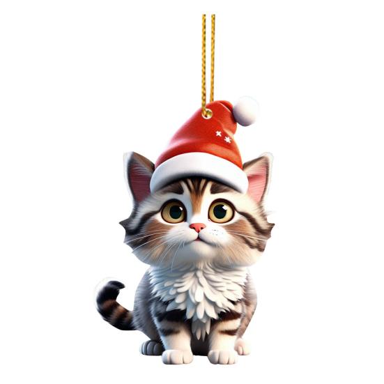 Car Rearview Mirror Pendant Hanging Decoration with Lanyard Easy To Hang Realistic Design Animal Shaped Christmas Tree Ornament