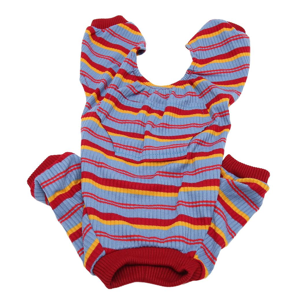 Striped Dog Pajamas Spring Stylish Classic Soft Breathable 4 Legged Pet Bodysuit for Small Medium