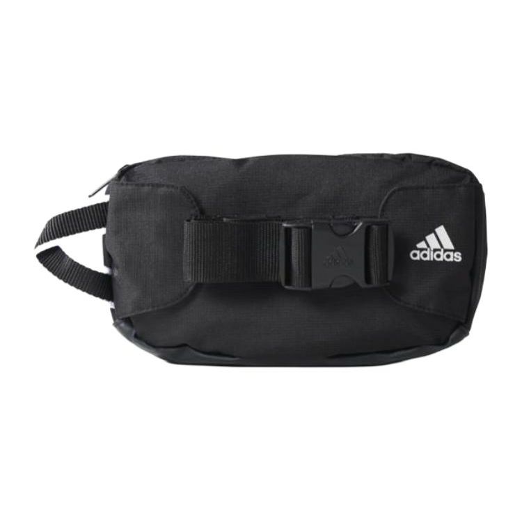 adidas Сумка на пояс с молнией и логотипом-буквой, унисекс, черная AJ9974