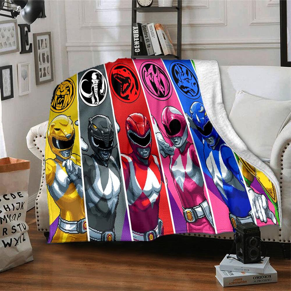 Rangers Team-up Flannel Blanket, Soft Polyester, Modern Design, All-Season for Camping, Travel, Gifts for holidays or birthdays