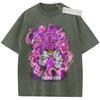 Unisex Washed Pink Vintage Tshirt Dragon Ball Majin Buu Highquality Fabric for Home Leisure Travel Shopping