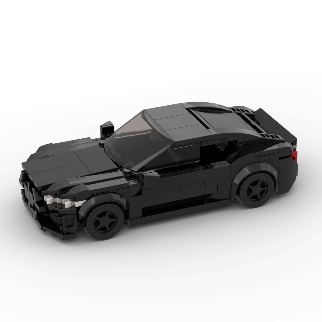 Детский черный спортивный гоночный автомобиль, набор строительных блоков