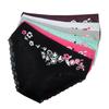 6 PCS/LOT Underwear Women Panties Cotton Mid Rise Flowers Print Lace Sexy Briefs Plus Size Ladies Knickers for Women