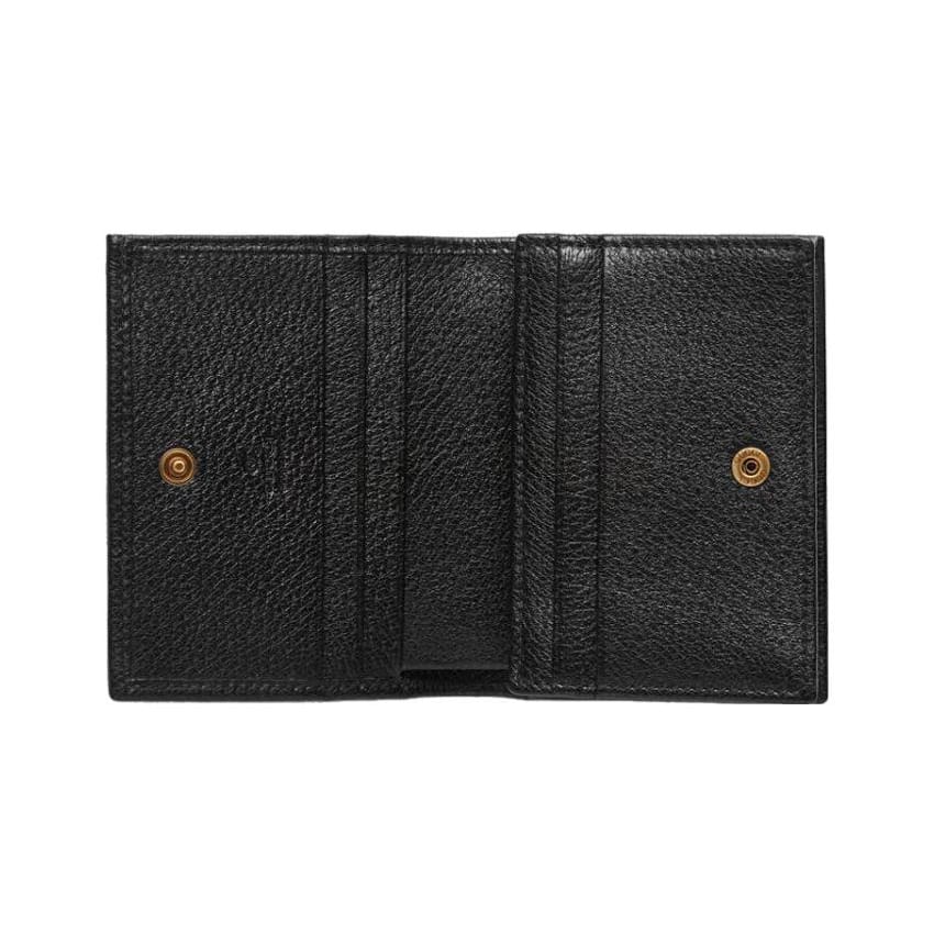 GUCCI GG Marmont Leather Wallet Small Women's Black 499783-CWGHT-8230