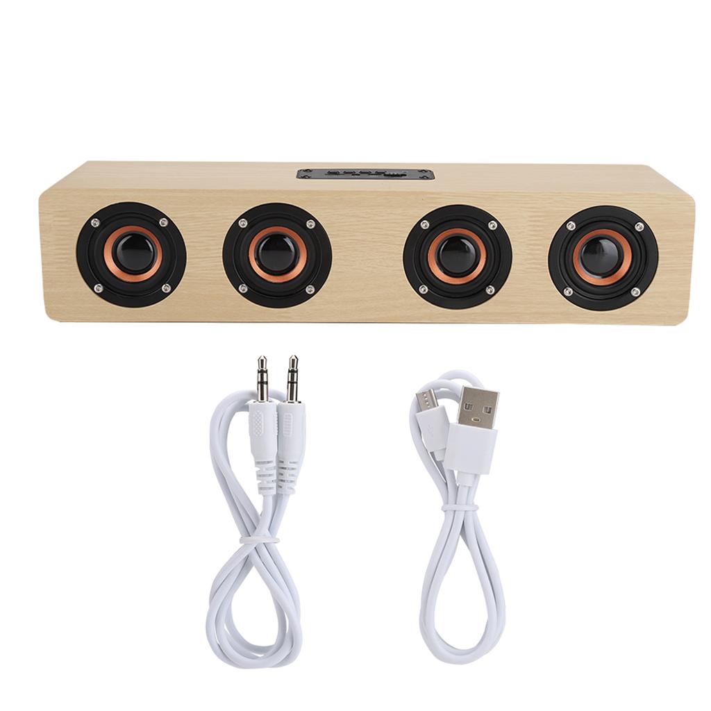 12W W8 Wooden Bluetooth Sound Tyrant TV Speaker Support Plug In Card / FM / Receiving Voice Prompts Wireless Bluetooth Speaker
